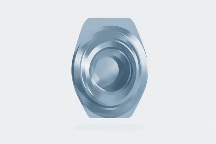 Close-up de uma peça de metal com o logo da Samsung gravado, possivelmente uma bomba de água ou motor.