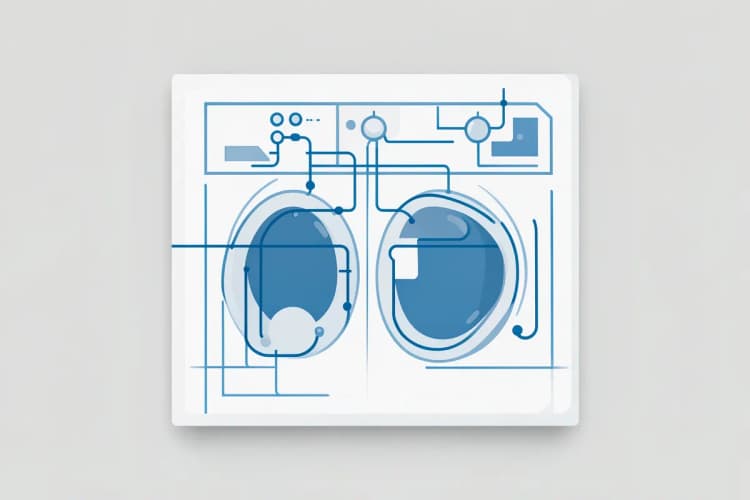 Diagrama esquemático de uma placa de controle de lava e seca.