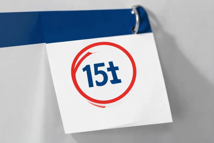 Um calendário com um dia marcado com um círculo vermelho, simbolizando o agendamento de um serviço.