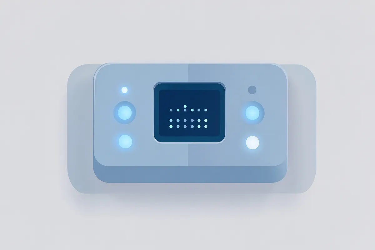 Close-up de um painel de controle de máquina de lavar com luzes piscando e códigos de erro.