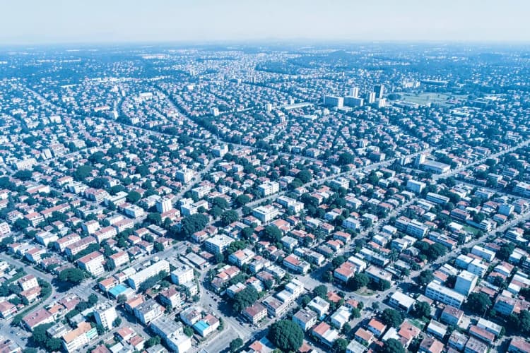 Vista aérea de Goiânia com destaque para o bairro Jardim Goiás.